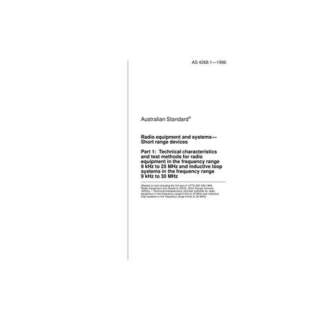 AS 4268.1-1996                        [ Superseded ]