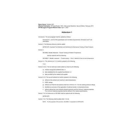 API Spec 19G1 Addendum 1