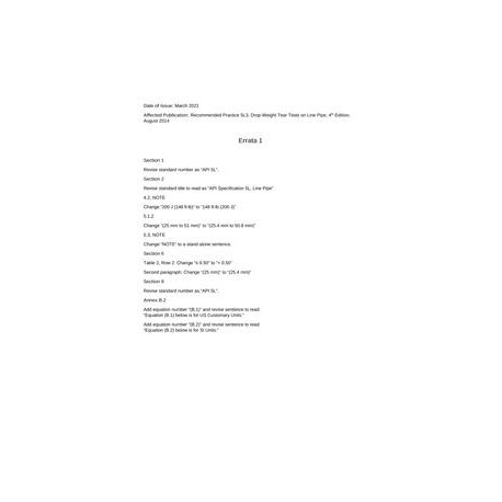 API RP 5L3 Errata 1