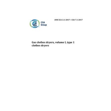 CSA ANSI Z21.5.1-2017/CSA 7.1-2017
