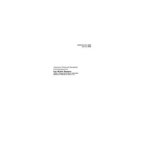 CSA ANSI Z21.10.1-2004/CSA 4.1-2004