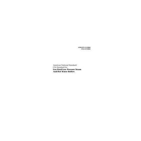 CSA ANSI Z21.13-2004/CSA 4.9-2004