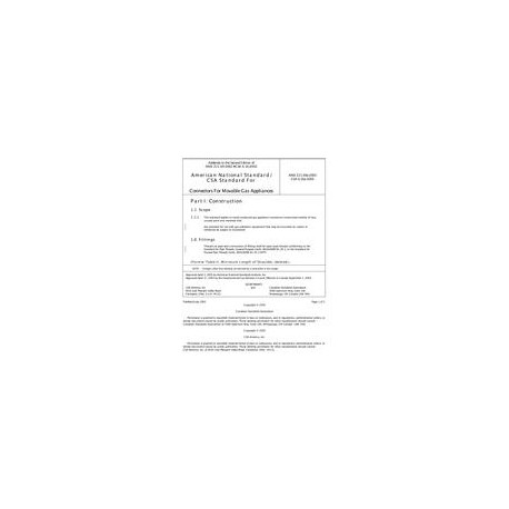 CSA ANSI Z21.69a-2003/CSA 6.16a-2003
