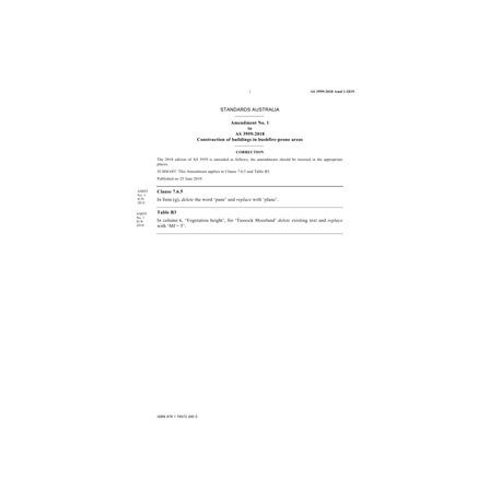 AS 3959:2018 Amd 1:2019