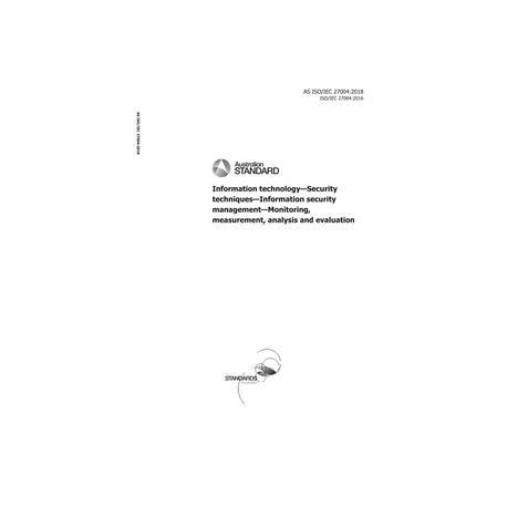 AS ISO/IEC 27004:2018